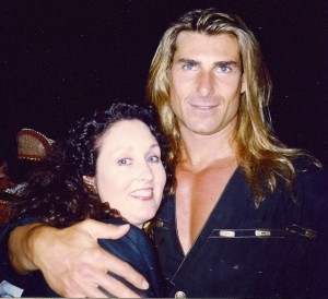 Author Andrea Parnell snapshot with cover model Fabio
